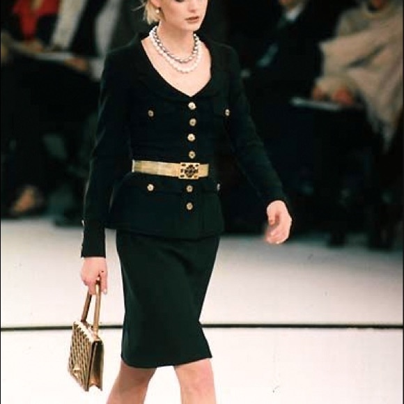 Rare Chanel Vintage Fall 1996 Black Gripoix Button Embellished 96A LBJ Jacket - Picture 3 of 13